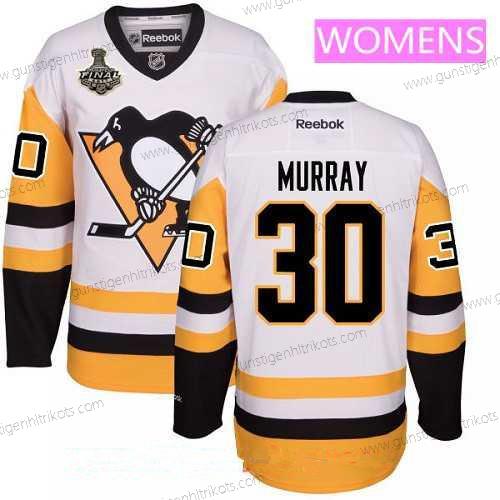 Herren WoPittsburgh Penguins #30 Matt Murray Ausweichtrikot 2017 Stanley Cup Finals Patch Strickerei NHL Reebok Hockey Trikots – Weiß