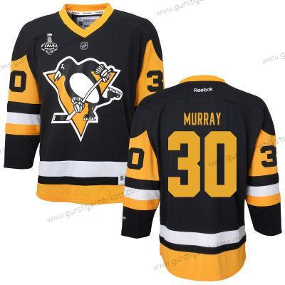 Herren WoPittsburgh Penguins #30 Matt Murray With 2017 Stanley Cup NHL Finals Patch Trikots – Schwarz Gelb