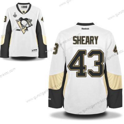 Herren WoPittsburgh Penguins #43 Conor Sheary Road 2017 Stanley Cup NHL Finals Patch Trikots – Weiß