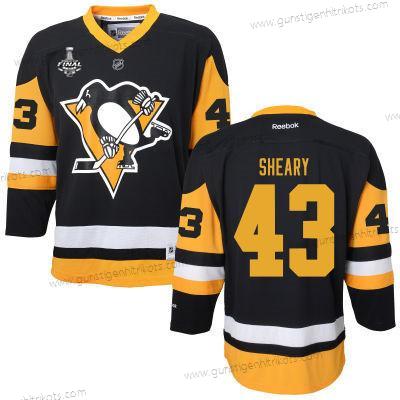 Herren WoPittsburgh Penguins #43 Conor Sheary With 2017 Stanley Cup NHL Finals Patch Trikots – Schwarz Gelb