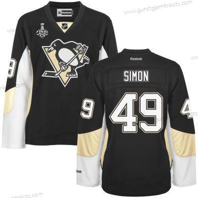 Herren WoPittsburgh Penguins #49 Dominik Simon Team Color 2017 Stanley Cup NHL Finals Patch Trikots – Schwarz