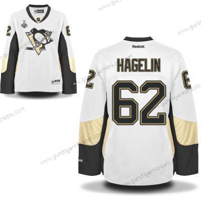 Herren WoPittsburgh Penguins #62 Carl Hagelin Road 2017 Stanley Cup NHL Finals Patch Trikots – Weiß