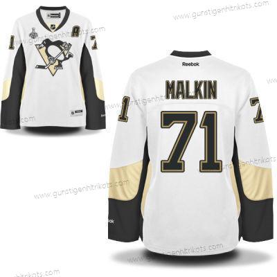 Herren WoPittsburgh Penguins #71 Evgeni Malkin Road 2017 Stanley Cup NHL Finals A Patch Trikots – Weiß