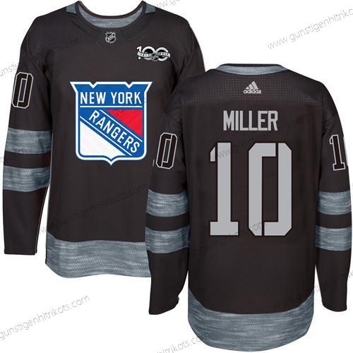 Herren York New York Rangers #10 J.T. Miller 1917-2017 100th Jahrestag Strickerei NHL Trikots – Schwarz