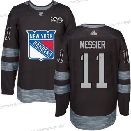 Herren York New York Rangers #11 Mark Messier 1917-2017 100th Jahrestag Strickerei NHL Trikots – Schwarz