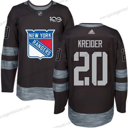 Herren York New York Rangers #20 Chris Kreider 1917-2017 100th Jahrestag Strickerei NHL Trikots – Schwarz