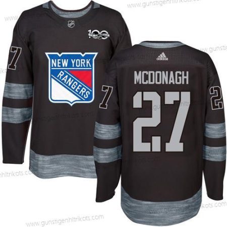 Herren York New York Rangers #27 Ryan Mcdonagh 1917-2017 100th Jahrestag Strickerei NHL Trikots – Schwarz