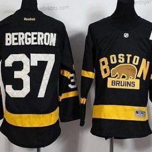 Jugend Boston Bruins #37 Patrice Bergeron Reebok 2016 Winter Klassisch Premier Trikots – Schwarz