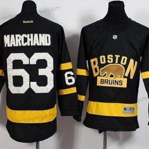 Jugend Boston Bruins #63 Brad Marchand Reebok 2016 Winter Klassisch Premier Trikots – Schwarz