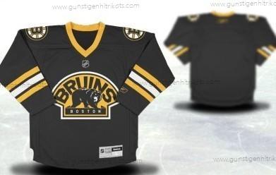 Jugend Boston Bruins Personalisiertes Ausweichtrikot Trikots – Schwarz