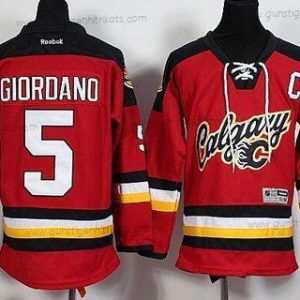 Jugend Calgary Flames #5 Mark Giordano Premier ersatzweise Hockey Trikots – Rot