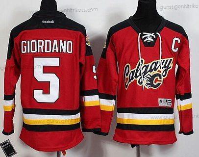 Jugend Calgary Flames #5 Mark Giordano Premier ersatzweise Hockey Trikots – Rot