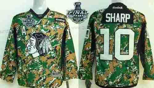 Jugend Chicago Blackhawks #10 Patrick Sharp 2015 Stanley Cup 2014 Trikots – Tarnfarbe