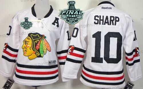 Jugend Chicago Blackhawks #10 Patrick Sharp 2015 Stanley Cup 2015 Winter Klassisch Trikots – Weiß