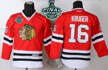 Jugend Chicago Blackhawks #16 Marcus Kruger 2015 Stanley Cup Trikots – Rot