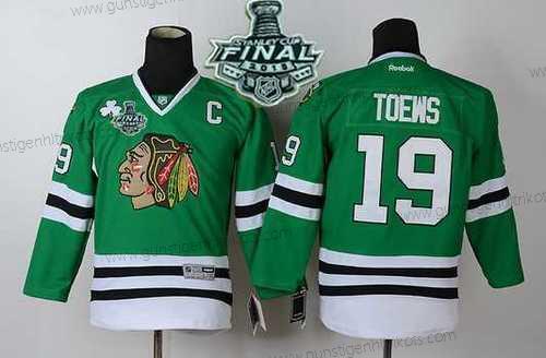 Jugend Chicago Blackhawks #19 Janathan Toews 2015 Stanley Cup Trikots – Grün