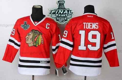 Jugend Chicago Blackhawks #19 Janathan Toews 2015 Stanley Cup Trikots – Rot