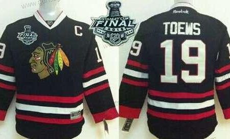 Jugend Chicago Blackhawks #19 Janathan Toews 2015 Stanley Cup Trikots – Schwarz