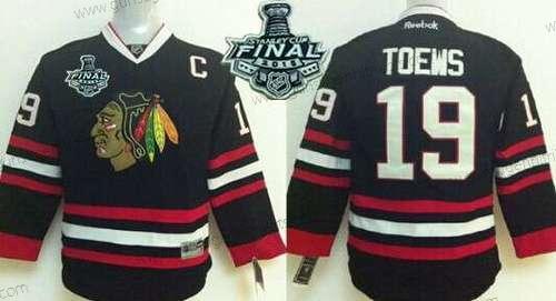 Jugend Chicago Blackhawks #19 Janathan Toews 2015 Stanley Cup Trikots – Schwarz