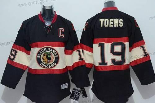 Jugend Chicago Blackhawks #19 Janathan Toews ersatzweise Ausweichtrikot NHL Reebok Trikots – Schwarz