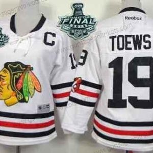 Jugend Chicago Blackhawks #19 Jonathan Toews 2015 Stanley Cup 2015 Winter Klassisch Trikots – Weiß