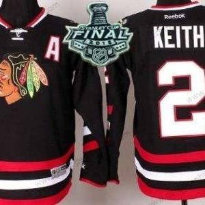 Jugend Chicago Blackhawks #2 Duncan Keith 2015 Stanley Cup 2014 Stadium Series Trikots – Schwarz