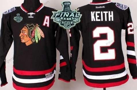 Jugend Chicago Blackhawks #2 Duncan Keith 2015 Stanley Cup 2014 Stadium Series Trikots – Schwarz