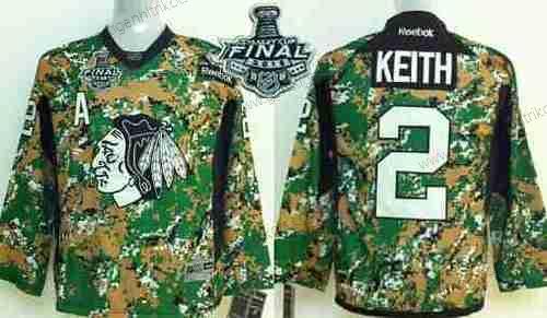 Jugend Chicago Blackhawks #2 Duncan Keith 2015 Stanley Cup 2014 Trikots – Tarnfarbe