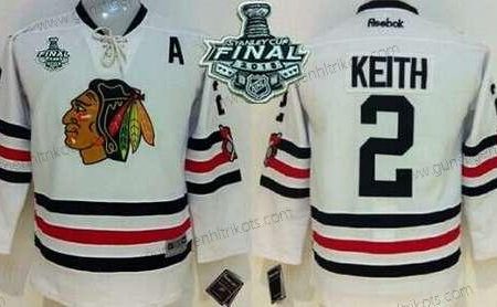 Jugend Chicago Blackhawks #2 Duncan Keith 2015 Stanley Cup 2015 Winter Klassisch Trikots – Weiß