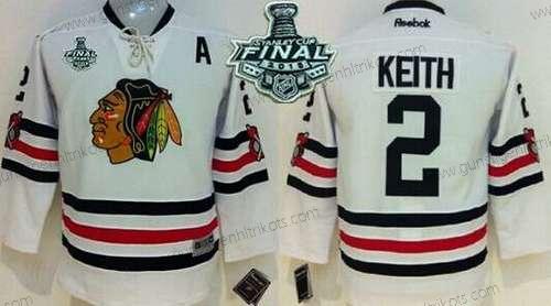 Jugend Chicago Blackhawks #2 Duncan Keith 2015 Stanley Cup 2015 Winter Klassisch Trikots – Weiß