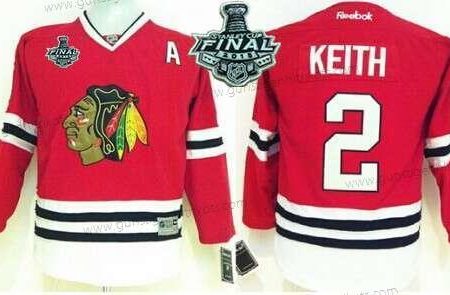 Jugend Chicago Blackhawks #2 Duncan Keith 2015 Stanley Cup Trikots – Rot