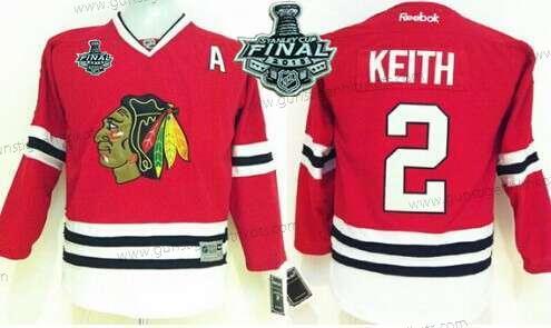 Jugend Chicago Blackhawks #2 Duncan Keith 2015 Stanley Cup Trikots – Rot