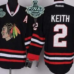 Jugend Chicago Blackhawks #2 Duncan Keith 2015 Stanley Cup Trikots – Schwarz