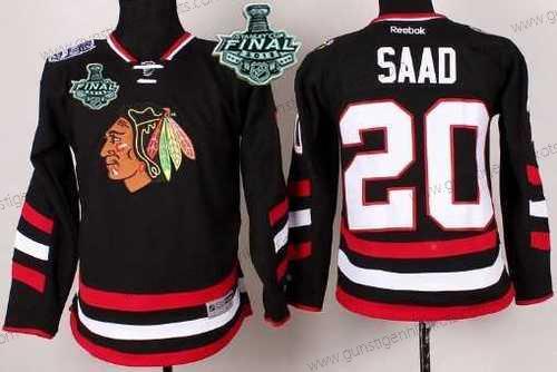 Jugend Chicago Blackhawks #20 Brandon Saad 2015 Stanley Cup 2014 Stadium Series Trikots – Schwarz