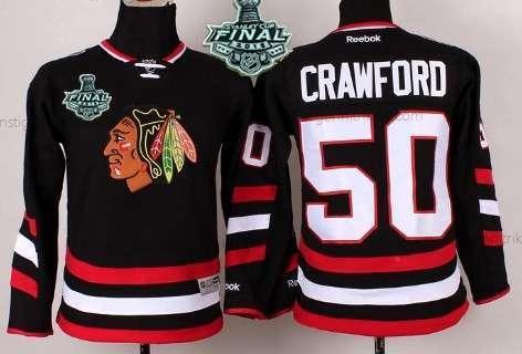 Jugend Chicago Blackhawks #50 Corey Crawford 2015 Stanley Cup 2014 Stadium Series Trikots – Schwarz