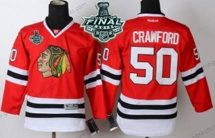 Jugend Chicago Blackhawks #50 Corey Crawford 2015 Stanley Cup Trikots – Rot