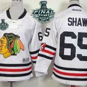 Jugend Chicago Blackhawks #65 Andrew Shaw 2015 Stanley Cup 2015 Winter Klassisch Trikots – Weiß