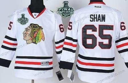 Jugend Chicago Blackhawks #65 Andrew Shaw 2015 Stanley Cup Trikots – Weiß