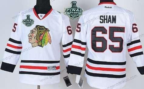 Jugend Chicago Blackhawks #65 Andrew Shaw 2015 Stanley Cup Trikots – Weiß