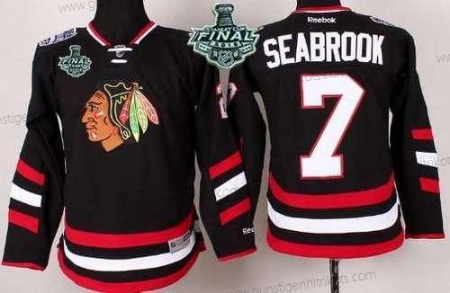 Jugend Chicago Blackhawks #7 Brent Seabrook 2015 Stanley Cup 2014 Stadium Series Trikots – Schwarz