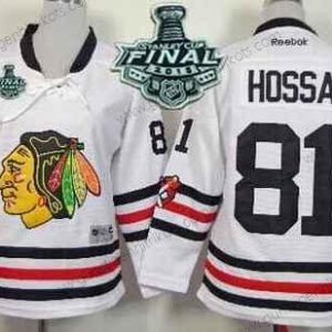 Jugend Chicago Blackhawks #81 Marian Hossa 2015 Stanley Cup 2015 Winter Klassisch Trikots – Weiß