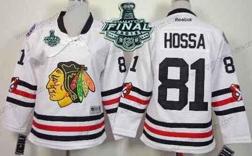 Jugend Chicago Blackhawks #81 Marian Hossa 2015 Stanley Cup 2015 Winter Klassisch Trikots – Weiß