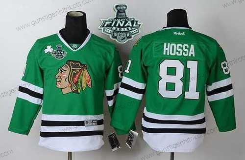 Jugend Chicago Blackhawks #81 Marian Hossa 2015 Stanley Cup Trikots – Grün