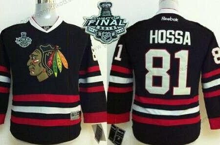 Jugend Chicago Blackhawks #81 Marian Hossa 2015 Stanley Cup Trikots – Schwarz