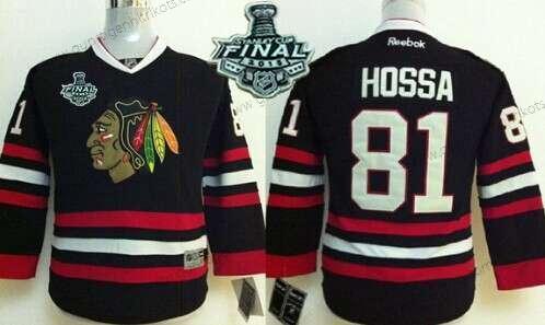 Jugend Chicago Blackhawks #81 Marian Hossa 2015 Stanley Cup Trikots – Schwarz