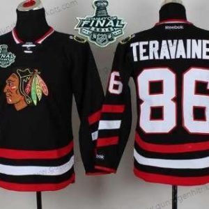 Jugend Chicago Blackhawks #86 Teuvo Teravainen 2015 Stanley Cup 2014 Stadium Series Trikots – Schwarz