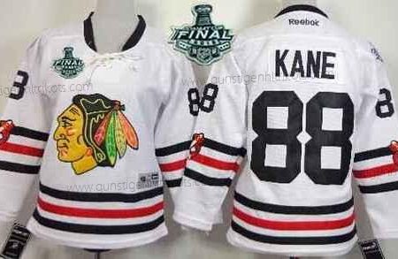 Jugend Chicago Blackhawks #88 Patrick Kane 2015 Stanley Cup 2015 Winter Klassisch Trikots – Weiß