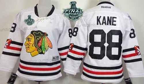 Jugend Chicago Blackhawks #88 Patrick Kane 2015 Stanley Cup 2015 Winter Klassisch Trikots – Weiß