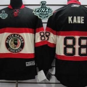 Jugend Chicago Blackhawks #88 Patrick Kane 2015 Stanley Cup Ausweichtrikot Trikots – Schwarz