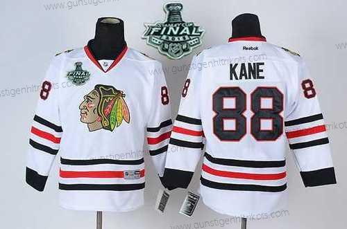 Jugend Chicago Blackhawks #88 Patrick Kane 2015 Stanley Cup Trikots – Weiß